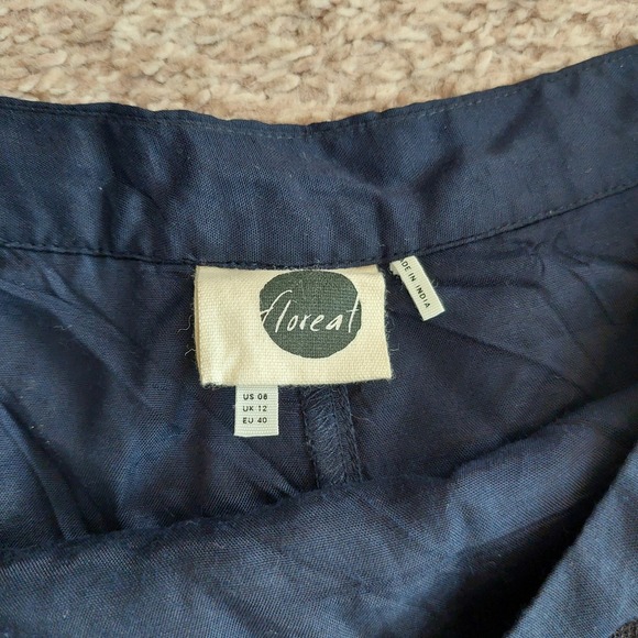 Anthropologie‎ Floreat Embroidered Tulle Maxi Skirt in Navy Blue Size 8 - Picture 5 of 9